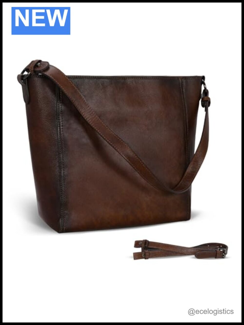 Genuine Leather Tote Handbag with Shoulder Strap, Crossbody Purse for Women,